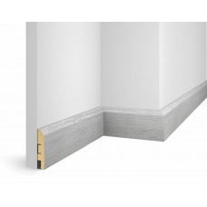Плинтус WP07, экошпон, дуб Старинный светло-серый, 80x16x2400 мм, МДФ